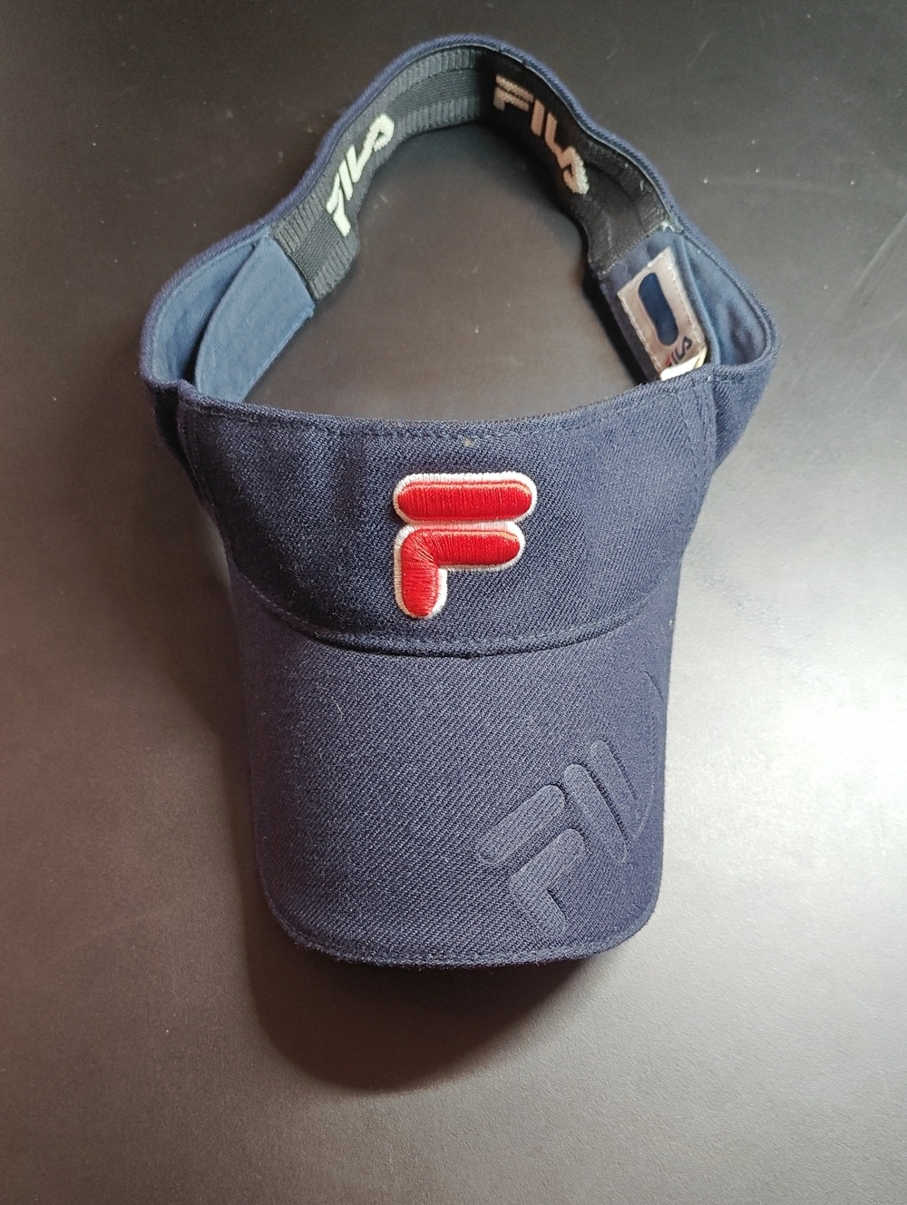 FILA Navy Visor with Red Embroidered Logo